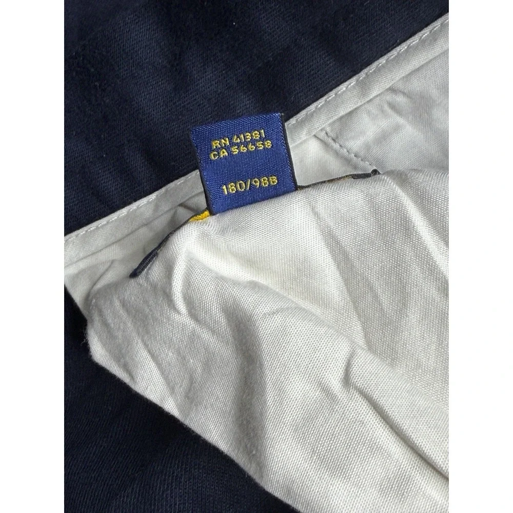 Polo Ralph Lauren Pleated Double Knit Trousers Mens 38x34 Blue Drawstring Pants